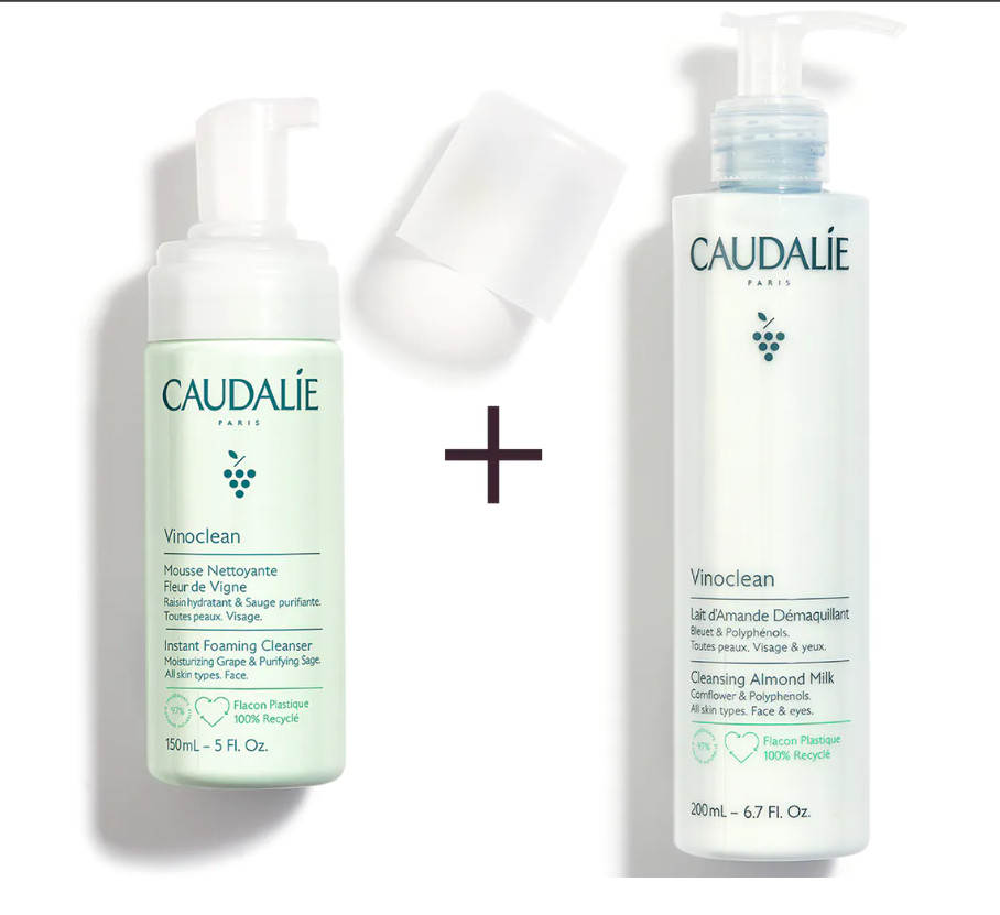 CAUDALIE DÚO MIXOLOGÍA MERENGUE DE ALMENDRAS DESCRIPCIÓN MIXOLOGIE by CAUDALIE ¿Quieres ahorrar tiempo? Gracias a la Mixología, inspirada en los Tratamientos Spa Caudalie, adopta el gesto 2-en-1 y enriquece tu ritual de desmaquillado para convertirlo en un auténtico momento de placer. Mezcla la Espuma Limpiadora con la Leche de Almendras Desmaquillante para limpiar y desmaquillar en un solo gesto. Su textura de "Espuma de Leche de Almendras" ofrece a tu piel un desmaquillado untuoso y delicioso. Este dúo contiene: Espuma Limpiadora Esta espuma untuosa y ligera limpia y purifica con suavidad todo tipo de pieles. Leche de Almendras Desmaquillante Esta leche aterciopelada limpia y desmaquilla, dejando la piel nutrida y calmada.
