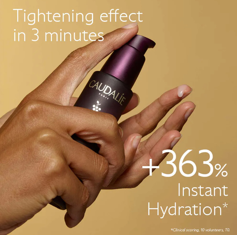CAUDALIE El Sérum Premier Cru  Tipo de piel : Todo tipo de pieles Necesita : Antiedad Global Ingredientes clave : Ácido hialurónico, Viniferina, TET8™ Patented Technology (Caudalie x Harvard Medical School) Textura : Sérum Use : Mañana y noche, antes de tu crema ¿Qué es? Gracias a su alta concentración en ácidos hialurónicos (peso molecular bajo y alto), el Sérum Premier Cru proporciona una hidratación inmediata e intensa a la piel. Este sérum está enriquecido con azúcares tensores que aportan un efecto inmediato visible al cabo de 3 minutos y que dura hasta 6 horas.