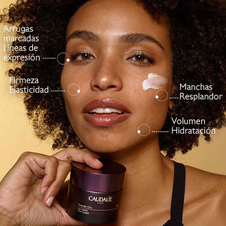 CAULADIE La Crema Premier Cru  Tipo de piel : Todo tipo de pieles Necesita : Antiedad Global Ingredientes clave : Ácido hialurónico, Viniferina, TET8™ Patented Technology (Caudalie x Harvard Medical School) Textura : Crema Use : Por la manana y por la noche, despues del sérum ¿Qué es? Tratamiento antiedad excepcional, La Crème Premier Cru se refuerza con la tecnología patentada TET8™ para corregir los 8 marcadores de la edad: arrugas marcadas, líneas de expresión, firmeza, volumen, elasticidad, manchas, hidratación, luminosidad. Disponible en formato con recarga.